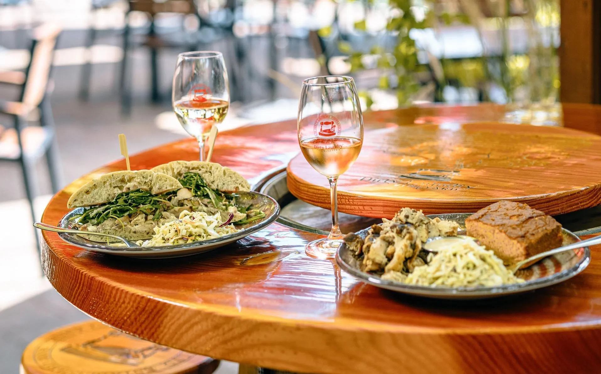 Food and wine at Dirty Laundry Winery