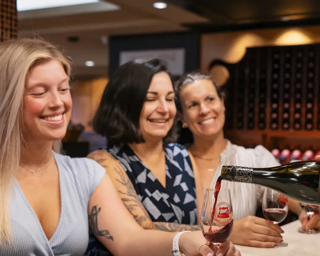 People wine tasting at Dirty Laundry Winery