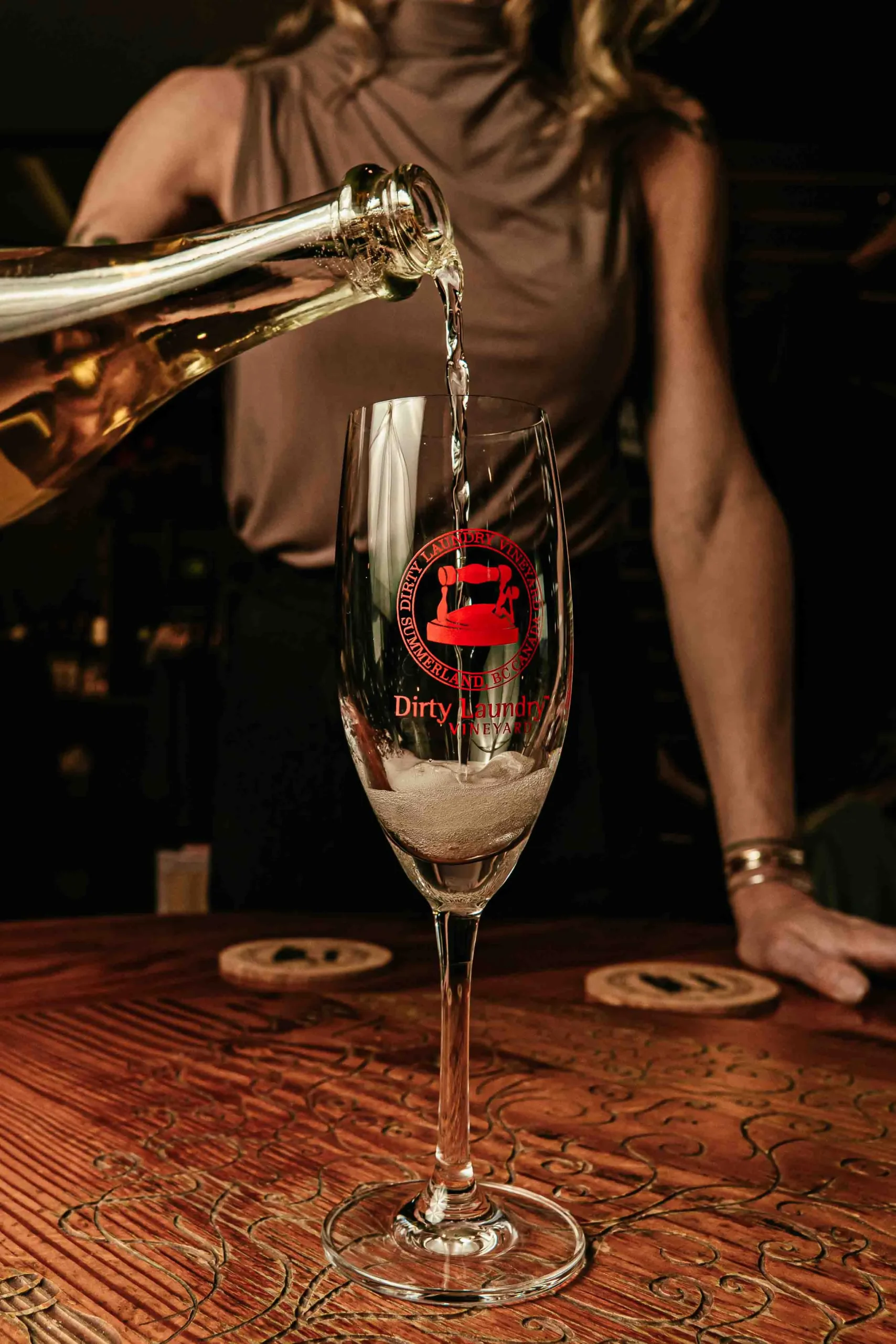 Dirty Laundry Wine being poured into a glass