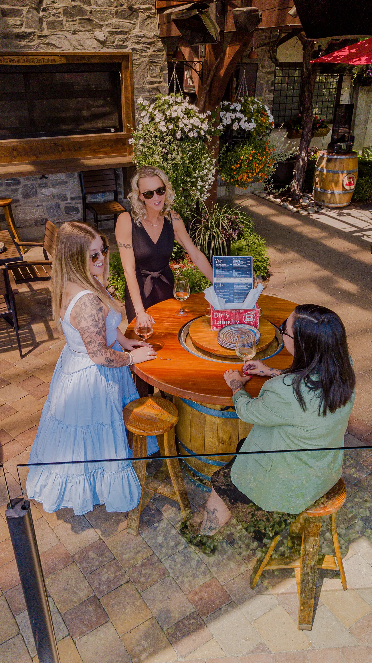 People enjoying wine at dirty Laundry Winery