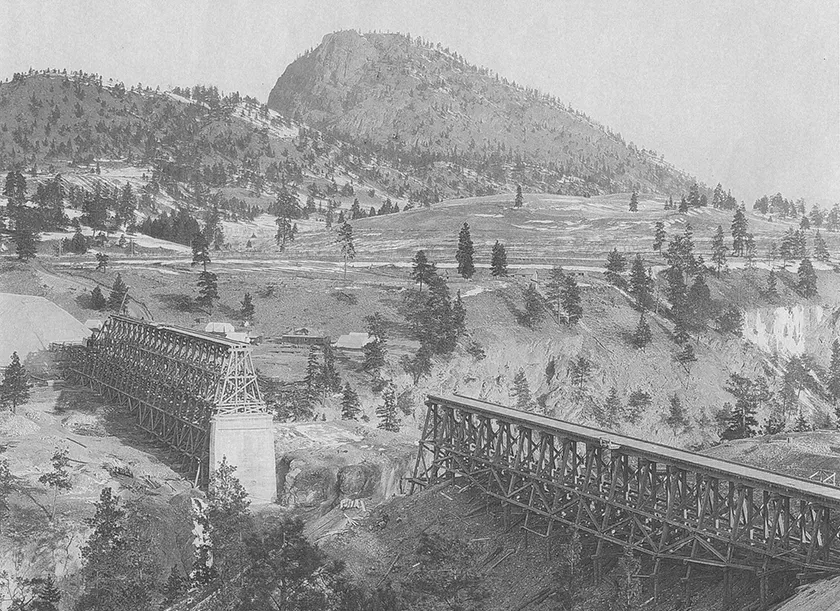 Railway bridge being built